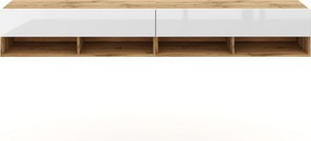 Závěsný TV stolek Derby 280 cm dub Wotan/bílý