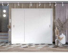 Šatní skriňa SAPHIRA 250x215 cm s posuvnými dverami, biela