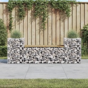 Záhradná lavička gabiónový dizajn 183x41x60,5 cm impr. borovica 834389