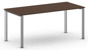 Rokovací kancelársky stôl PRIMO INFINITY, 180x90 cm, sivostrieborná podnož, orech
