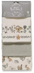 Súprava 3 bavlnených kuchynských utierok Cooksmart ® Country Animals