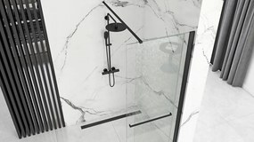 Posuvná bezrámová sprchová zastena REA CORTIS 100 cm, čierna/transparent - bez vaničky