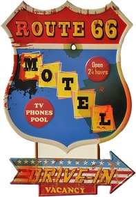 Nástenná kovová ceduľa Motel Route 66 - 43*1*63 cm