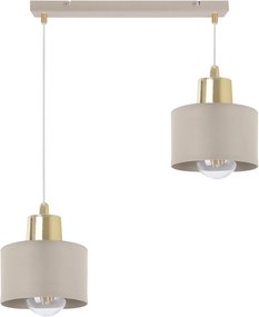 Závesné svietidlo Panta, 2x béžové kovové tienidlo, g