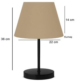 Stolová lampa Dantos 36 cm béžová/čierna