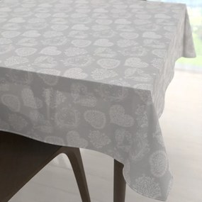 Biante Dekoračný štvorcový obrus PML-071 Srdce s ornamentami na sivom 110x110 cm