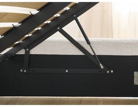 Biela čalúnená dvojlôžková posteľ s úložným priestorom/bez čela s roštom 160x200 cm Inera – Bobochic Paris