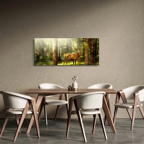 Obraz jeleňa v lese (120x50 cm)