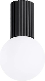 Stropné svietidlo Halo, 1x biele sklenené tienidlo, b