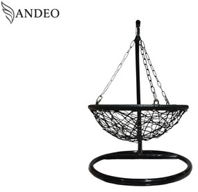 Závesné hojdacie kreslo pre mačky LILY - čierno béžové