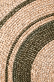 Hanse Home, Kusový koberec Jute Braided 106330 Natural Green kruh, 150x150 (priemer) kruh, zelená, chodba / predsieň