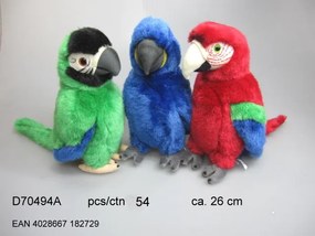 UNI-TOYS Plyšový papagáj 28cm Farba: modrá