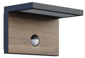 LED Vonkajšie svietidlo so senzorom NATURA LED/12W/230V 4000K IP54 hnedá/antracit