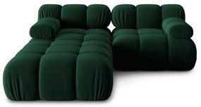 Zelená zamatová rohová pohovka Bellis – Micadoni Home