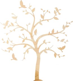 Nástenná dekorácia Strom s vtáčikmi – drevená skladačka 170x170 cm