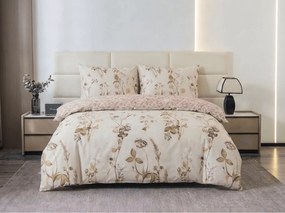 Mikroflanelové obliečky BOTANIQUE krémovo-hnedé Rozmer obliečky: 70 x 90 cm | 140 x 200 cm