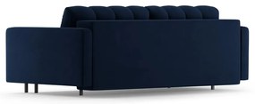 Tmavomodrá zamatová rozkladacia/s úložným priestorom pohovka 222 cm Bali – Cosmopolitan Design