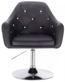 LuxuryForm DESIGN Kreslo ROMA na striebornom tanieri - čierne