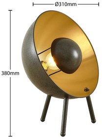 Lindby Muriel stolová lampa 37,5 cm tmavosivá