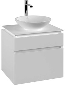 VILLEROY &amp; BOCH Legato závesná skrinka pod umývadlo na dosku (umývadlo v strede), 2 zásuvky, 600 x 500 x 550 mm, White Matt, B56800MS