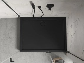 Mexen Flow+, obdĺžniková sprchová vanička 80 x 70 cm, čierna matná, 46R707080H