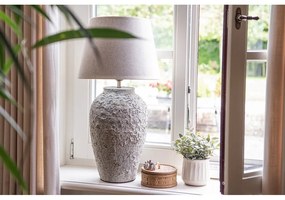 Sivá stolná lampa TERRACOTTA Ø35*68
