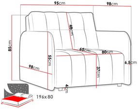 Rozkladacie kreslo na každodenné spanie ASUKA - svetlé hnedé 2