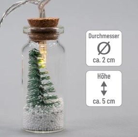 Sada Vianočná dekorácia 8 LED, poháre so stromčekmi 2 reťaze