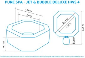 | Nafukovacia vírivka Pure Spa - Jet & Bubble Deluxe HWS 4 | 11400242