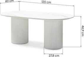 Konferenčný stolík Apulias 120 cm biely/mramor