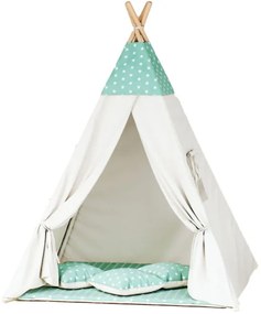 Detský stan Tipi hviezdy mäta / béžový