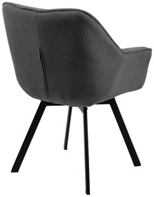 Jedálenská stolička Jordi Cord - tmavo šedá