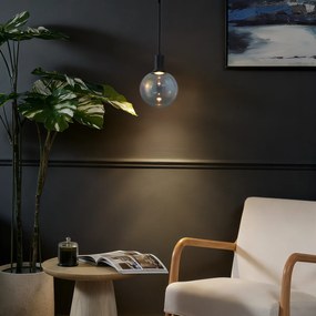 Dizajnové závesné svietidlo čierne s dúhovým sklom 20 cm - Mallon