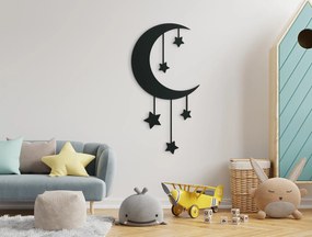 drevko Detská nálepka na stenu Mesiac a hviezdy