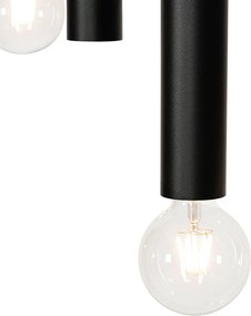 Dizajnové závesné svietidlo čierne oválne 7-svetlo - Tuba