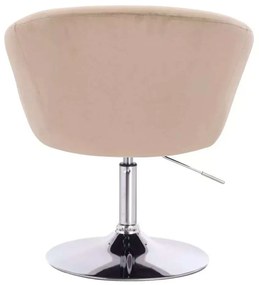 LuxuryForm DESIGN Stolička VENICE VELUR na striebornom tanieri - latte