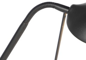 Stojacia lampa čierna s lampou na čítanie vrátane LED a stmievača - Diva 2