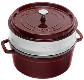 Staub Cocotte okrúhly hrniec s vložkou na varenie v pare, 26 cm/5,2 l, grenadína, 1133887