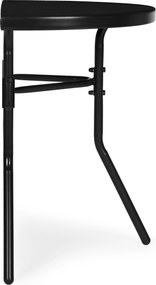 MultiGarden Polkruhový sklenený stolík na balkón a terasu - čierny MultiGarden