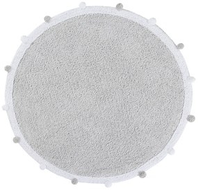 Lorena Canals koberce Ručne tkaný kusový koberec Bubbly Light Grey - 120x120 (priemer) kruh cm