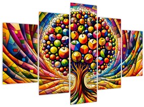 Obraz – Farebný strom s jablkami (150x105 cm)