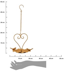 Závesné napájadlo pre vtáky Lucia, 46x22 cm, kov, žltá