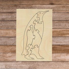 Drevené montessori edukačné puzzle - Tučniak | SENTOP H019 Topoľ H019