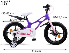 Detský bicykel 16 RoyalBaby RB16-22 - fialový