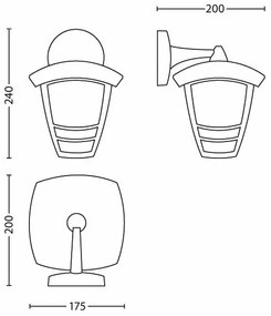 Philips 15381/30/16 - Vonkajšie nástenné svietidlo MYGARDEN CREEK 1xE27/60W/230V