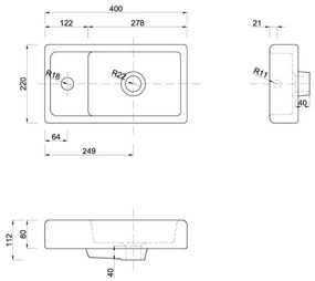 Keramické umývadlo MINI 40 cm - biele