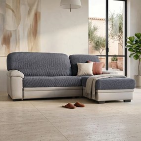Bielastické poťahy MODULO tmavosivé úzky otoman (65-95 cm x 135-190 cm)