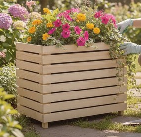 AMADEA Drevený dizajnový vyvýšený záhon bez nádoby vnútri, 76x43,6x31cm