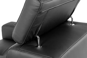 Kožená sedacia súprava FABIO, čierná, Ľavá