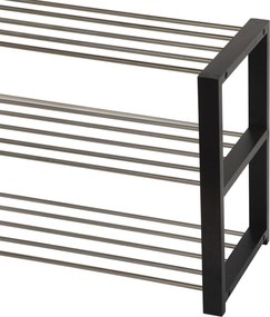 Noela Oceľový botník čierny NEX 3 poschodia